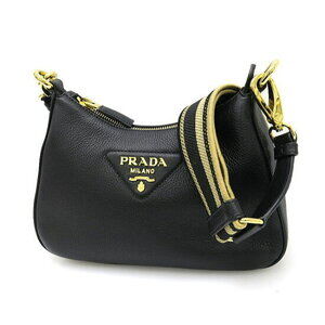 Prada black leather shoulder bag